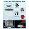 imageHibbent Selfcleaning Shower Head 10 High Pressure Rainfall Showerhead Showerhead ComboHandheld Shower Head 12 Adjustable Curved Shower Extension Arm 71 Hose 2 Shower Head Holders ChromeChrome