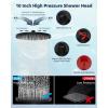 imageHibbent Selfcleaning Shower Head 10 High Pressure Rainfall Showerhead Showerhead ComboHandheld Shower Head 12 Adjustable Curved Shower Extension Arm 71 Hose 2 Shower Head Holders ChromeMatte Black