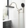 imageHibbent Selfcleaning Shower Head 10 High Pressure Rainfall Showerhead Showerhead ComboHandheld Shower Head 12 Adjustable Curved Shower Extension Arm 71 Hose 2 Shower Head Holders ChromeBrushed Nickel