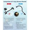 imageHibbent Selfcleaning Shower Head 10 High Pressure Rainfall Showerhead Showerhead ComboHandheld Shower Head 12 Adjustable Curved Shower Extension Arm 71 Hose 2 Shower Head Holders ChromeMatte Black