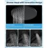 imageHibbent Selfcleaning Shower Head 10 High Pressure Rainfall Showerhead Showerhead ComboHandheld Shower Head 12 Adjustable Curved Shower Extension Arm 71 Hose 2 Shower Head Holders ChromeMatte Black