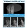 imageHibbent Selfcleaning Shower Head 10 High Pressure Rainfall Showerhead Showerhead ComboHandheld Shower Head 12 Adjustable Curved Shower Extension Arm 71 Hose 2 Shower Head Holders ChromeOil Rubbed Bronze