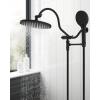 imageHibbent Selfcleaning Shower Head 10 High Pressure Rainfall Showerhead Showerhead ComboHandheld Shower Head 12 Adjustable Curved Shower Extension Arm 71 Hose 2 Shower Head Holders ChromeMatte Black