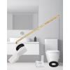 imageHibbent Toilet Handle Replacement Front Mount Tank Flush Lever Handle Compatible with American Standard Toilet Trip Lever with Stainless Steel Flapper Chains WhiteWhite