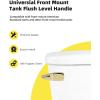 imageHibbent Toilet Handle Replacement Front Mount Tank Flush Lever Handle Compatible with American Standard Toilet Trip Lever with Stainless Steel Flapper Chains WhiteGold