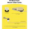 imageHibbent Toilet Handle Replacement Front Mount Tank Flush Lever Handle Compatible with American Standard Toilet Trip Lever with Stainless Steel Flapper Chains WhiteGold