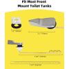 imageHibbent Toilet Handle Replacement Front Mount Tank Flush Lever Handle Compatible with American Standard Toilet Trip Lever with Stainless Steel Flapper Chains WhiteBrushed Nickel