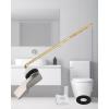 imageHibbent Toilet Handle Replacement Front Mount Tank Flush Lever Handle Compatible with American Standard Toilet Trip Lever with Stainless Steel Flapper Chains WhiteBrushed Nickel