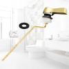 imageHibbent Universal Metal Side Mount Toilet Handle Replacement Kit Brass Toilet Flush Tank Lever with Stainless Steel Flapper Chains for Most Toilets Brushed GoldPolished Brass