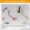 imageHibbent Universal Metal Side Mount Toilet Handle Replacement Kit Brass Toilet Flush Tank Lever with Stainless Steel Flapper Chains for Most Toilets Brushed GoldPolished Brass