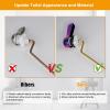 imageHibbent Universal Metal Side Mount Toilet Handle Replacement Kit Brass Toilet Flush Tank Lever with Stainless Steel Flapper Chains for Most Toilets Brushed GoldRainbow