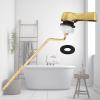 imageHibbent Universal Metal Side Mount Toilet Handle Replacement Kit Brass Toilet Flush Tank Lever with Stainless Steel Flapper Chains for Most Toilets Brushed GoldBrushed Brass