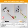 imageHibbent Universal Metal Side Mount Toilet Handle Replacement Kit Brass Toilet Flush Tank Lever with Stainless Steel Flapper Chains for Most Toilets Brushed GoldChrome