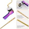 imageHibbent Universal Metal Side Mount Toilet Handle Replacement Kit Brass Toilet Flush Tank Lever with Stainless Steel Flapper Chains for Most Toilets Brushed GoldRainbow