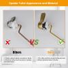 imageHibbent Universal Metal Side Mount Toilet Handle Replacement Kit Brass Toilet Flush Tank Lever with Stainless Steel Flapper Chains for Most Toilets Brushed GoldBrushed Brass