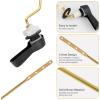 imageHibbent Universal Metal Side Mount Toilet Handle Replacement Kit Brass Toilet Flush Tank Lever with Stainless Steel Flapper Chains for Most Toilets Brushed GoldOil Rubbed Bronze