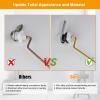 imageHibbent Universal Metal Side Mount Toilet Handle Replacement Kit Brass Toilet Flush Tank Lever with Stainless Steel Flapper Chains for Most Toilets Brushed GoldWhite