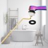 imageHibbent Universal Metal Side Mount Toilet Handle Replacement Kit Brass Toilet Flush Tank Lever with Stainless Steel Flapper Chains for Most Toilets Brushed GoldRainbow