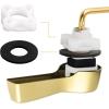 imageHibbent Universal Metal Side Mount Toilet Handle Replacement Kit Brass Toilet Flush Tank Lever with Stainless Steel Flapper Chains for Most Toilets Brushed GoldPolished Brass