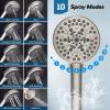imageHibbent Upgraded 5spray 13 Shower Head High Pressure Rainfall Showerhead Combo Easy Reach 10Spray Handheld 12 Extension Arm 4way Diverter 71 Hose Showerhead Holder OilRubbed BronzeBrushed Nickel