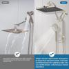 imageHibbent Upgraded 5spray 13 Shower Head High Pressure Rainfall Showerhead Combo Easy Reach 10Spray Handheld 12 Extension Arm 4way Diverter 71 Hose Showerhead Holder OilRubbed BronzeBrushed Nickel