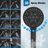 imageHibbent Upgraded 5spray 13 Shower Head High Pressure Rainfall Showerhead Combo Easy Reach 10Spray Handheld 12 Extension Arm 4way Diverter 71 Hose Showerhead Holder OilRubbed BronzeOil Rubbed Bronze