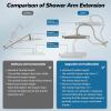 imageHibbent Upgraded 5spray 13 Shower Head High Pressure Rainfall Showerhead Combo Easy Reach 10Spray Handheld 12 Extension Arm 4way Diverter 71 Hose Showerhead Holder OilRubbed BronzeBrushed Nickel