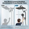 imageHibbent Upgraded 5spray 13 Shower Head High Pressure Rainfall Showerhead Combo Easy Reach 10Spray Handheld 12 Extension Arm 4way Diverter 71 Hose Showerhead Holder OilRubbed BronzeOil Rubbed Bronze