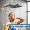 imageHibbent Upgraded 5spray 13 Shower Head High Pressure Rainfall Showerhead Combo Easy Reach 10Spray Handheld 12 Extension Arm 4way Diverter 71 Hose Showerhead Holder OilRubbed BronzeBrushed Nickel