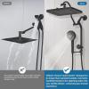 imageHibbent Upgraded 5spray 13 Shower Head High Pressure Rainfall Showerhead Combo Easy Reach 10Spray Handheld 12 Extension Arm 4way Diverter 71 Hose Showerhead Holder OilRubbed BronzeOil Rubbed Bronze