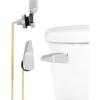 imageHibbent Toilet Handle Replacement Front Mount Tank Flush Lever Handle Compatible with American Standard Toilet Trip Lever with Stainless Steel Flapper Chains WhiteChrome