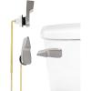 imageHibbent Toilet Handle Replacement Front Mount Tank Flush Lever Handle Compatible with American Standard Toilet Trip Lever with Stainless Steel Flapper Chains WhiteBrushed Nickel