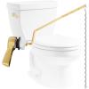 imageHibbent Universal Metal Side Mount Toilet Handle Replacement Kit Brass Toilet Flush Tank Lever with Stainless Steel Flapper Chains for Most Toilets Brushed GoldBrushed Brass