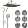 imageHibbent Upgraded 5spray 13 Shower Head High Pressure Rainfall Showerhead Combo Easy Reach 10Spray Handheld 12 Extension Arm 4way Diverter 71 Hose Showerhead Holder OilRubbed BronzeBrushed Nickel