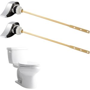 imageHibbent 2 Pack Toilet Handle Replacement Compatible with TOTOTHU004CP Trip Lvr for ST701 CST854 Side Mount Toilet Flush Handle Tank Flush Lever ChromeChrome