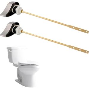 imageHibbent 2 Pack Toilet Handle Replacement Compatible with TOTOTHU004CP Trip Lvr for ST701 CST854 Side Mount Toilet Flush Handle Tank Flush Lever ChromeBrushed Nickel