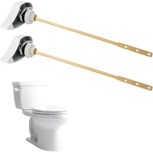 imageHibbent 2 Pack Toilet Handle Replacement Compatible with TOTOTHU004CP Trip Lvr for ST701 CST854 Side Mount Toilet Flush Handle Tank Flush Lever ChromeWhite