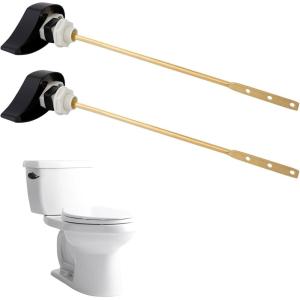 imageHibbent 2 Pack Toilet Handle Replacement Compatible with TOTOTHU004CP Trip Lvr for ST701 CST854 Side Mount Toilet Flush Handle Tank Flush Lever ChromeMatte Black