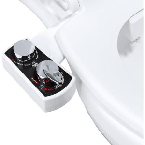 imageHibbent Bidet Attachment for Toilet Hot and Cold Water Spray NonElectric Dual Nozzle for Frontal ampamp Rear Wash Adjustable Water Pressure Control Self Cleaning Water Sprayer BlackChromeBlack