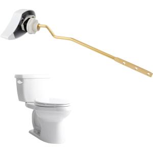 imageHibbent Metal Toilet Handle Replacement Compatible with TOTO THU068CP Trip Lvr for St743S Brass Handle Trip Lever Side Mount Toilet Flush Tank Lever ChromeWhite