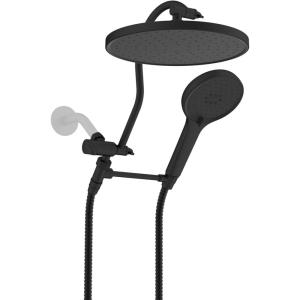 imageHibbent Selfcleaning Shower Head 10 High Pressure Rainfall Showerhead Showerhead ComboHandheld Shower Head 12 Adjustable Curved Shower Extension Arm 71 Hose 2 Shower Head Holders ChromeOil Rubbed Bronze