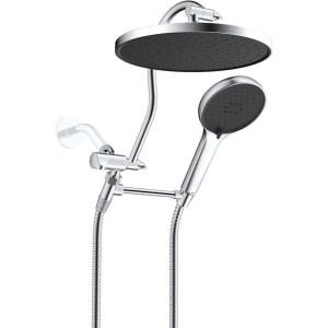 imageHibbent Selfcleaning Shower Head 10 High Pressure Rainfall Showerhead Showerhead ComboHandheld Shower Head 12 Adjustable Curved Shower Extension Arm 71 Hose 2 Shower Head Holders ChromeChrome