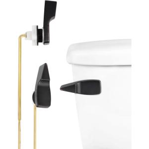 imageHibbent Toilet Handle Replacement Front Mount Tank Flush Lever Handle Compatible with American Standard Toilet Trip Lever with Stainless Steel Flapper Chains WhiteOil Rubbed Bronze