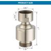 imageHibbent All Metal Shower Head Swivel Ball Joint Adapter Solid Brass Adjustable Shower Arm Connector Showerhead Extension Universal Showering Component Polished ChromeBrushed Nickel