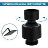imageHibbent All Metal Shower Head Swivel Ball Joint Adapter Solid Brass Adjustable Shower Arm Connector Showerhead Extension Universal Showering Component Polished ChromeMatte Black