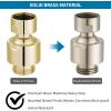 imageHibbent All Metal Shower Head Swivel Ball Joint Adapter Solid Brass Adjustable Shower Arm Connector Showerhead Extension Universal Showering Component Polished ChromeBrushed Nickel