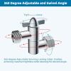 imageHibbent All Metal Shower head Elbow Adapter 360  Adjustable Swivel Brass Showerhead Adapter for Fixed and Rain Showerhead Stainless Steel Wall Mounted Shower Connector ChromeChrome