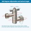 imageHibbent All Metal Shower head Elbow Adapter 360  Adjustable Swivel Brass Showerhead Adapter for Fixed and Rain Showerhead Stainless Steel Wall Mounted Shower Connector ChromeBrushed Nickel