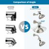 imageHibbent All Metal Shower head Elbow Adapter 360  Adjustable Swivel Brass Showerhead Adapter for Fixed and Rain Showerhead Stainless Steel Wall Mounted Shower Connector ChromeBrushed Nickel