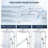 imageHibbent Selfcleaning Shower Head 10 High Pressure Rainfall Shower Head Showerhead ComboHandheld Shower Head 16 Adjustable Arc Shower Extension Arm 71 Hose Shower Head Holder ChromeChrome